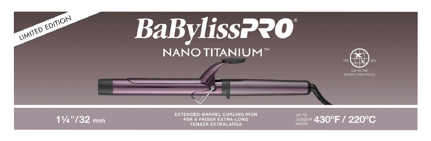 BABYLISS N/T C/IRON EXTEND PURPLE L/ED 1 1/4 IN