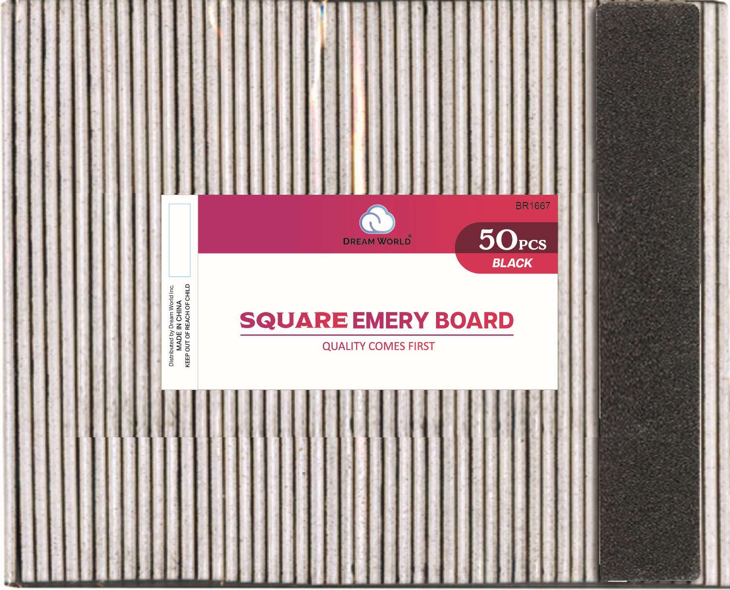 DREAM NAIL EMERY BOARD BK SQUARE