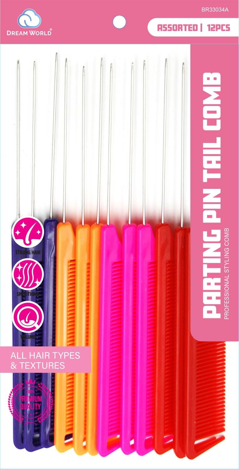 DREAM COMB BULK PARTING PIN TAIL 12PC