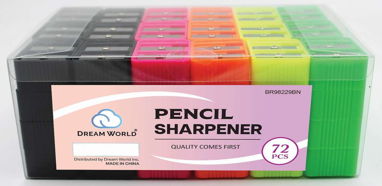 DREAM PENCIL SHARPENER 72PC BK/NEON