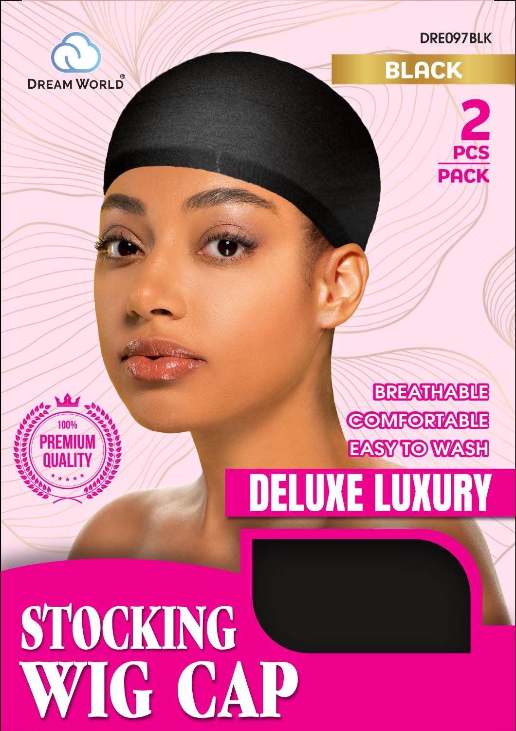 DREAM W-WIG CAP 2PCS BLACK