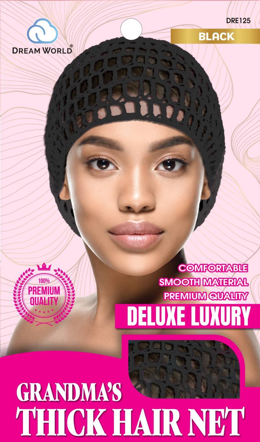 DREAM W-THICK HAIR NET GRANDMA BLACK