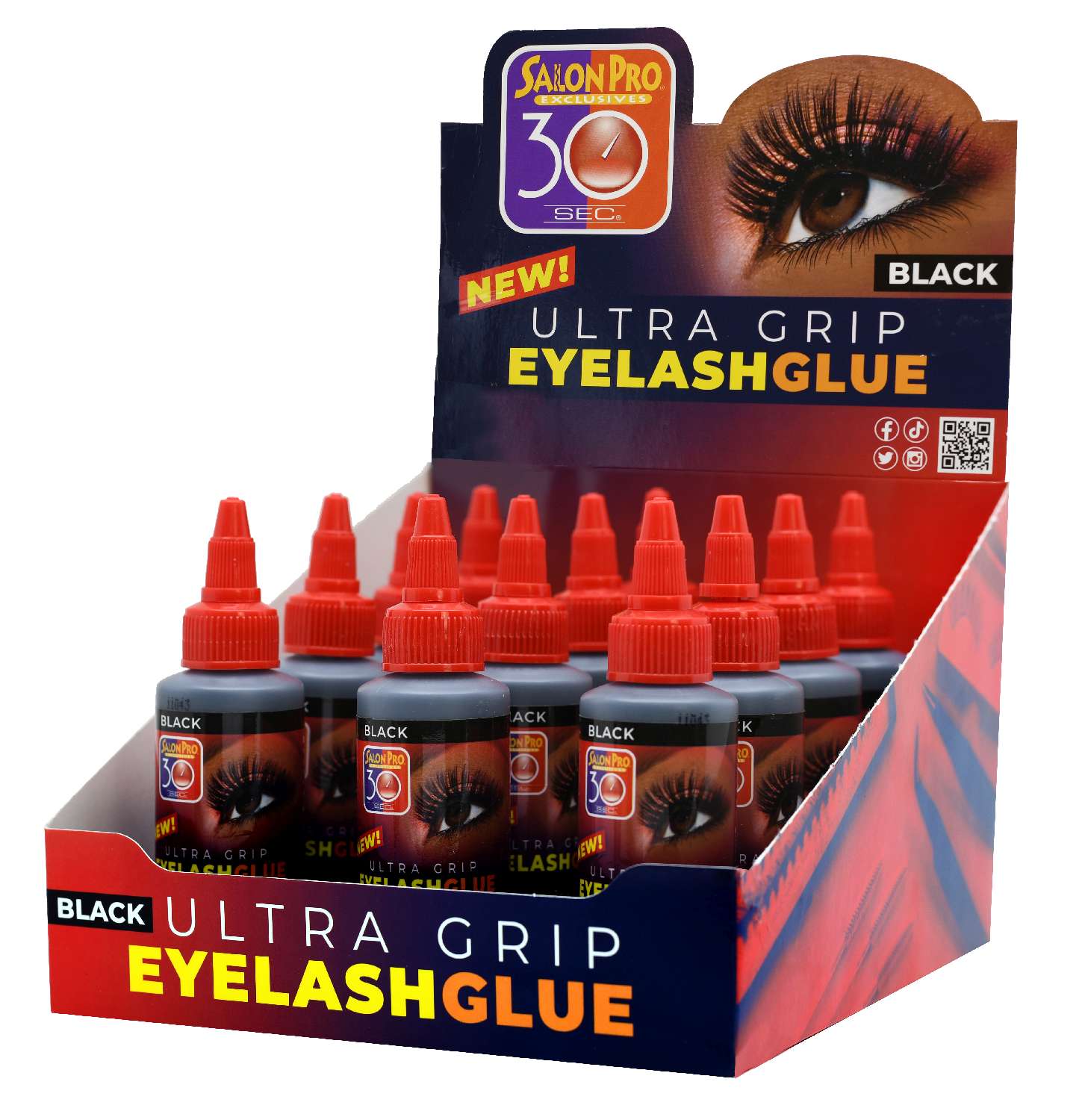 SALON PRO 30 SEC EYELASH GLUE 12DP BLACK 1 OZ