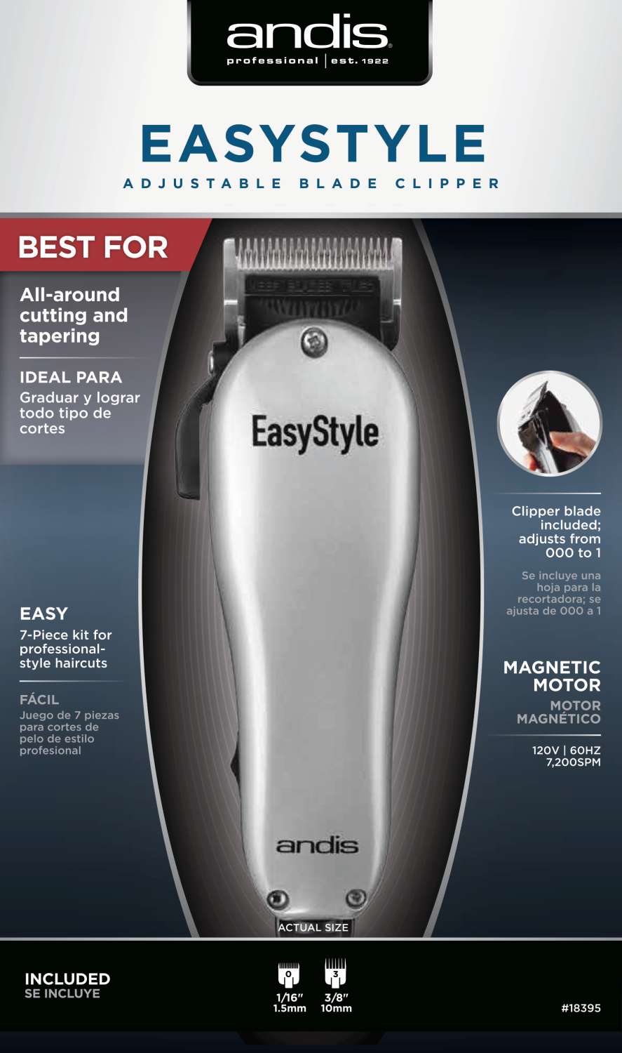 ANDIS CLIPPER EASYSTYLE 7PCS