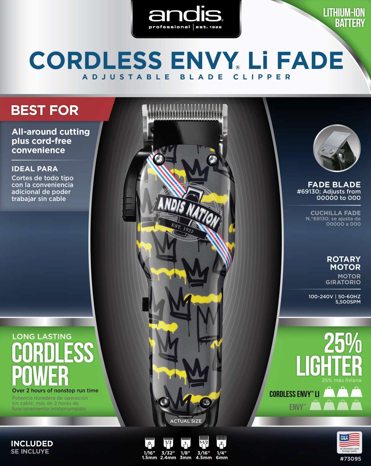 ANDIS CLIPPER ENVY LI CORDLESS L/EDITION