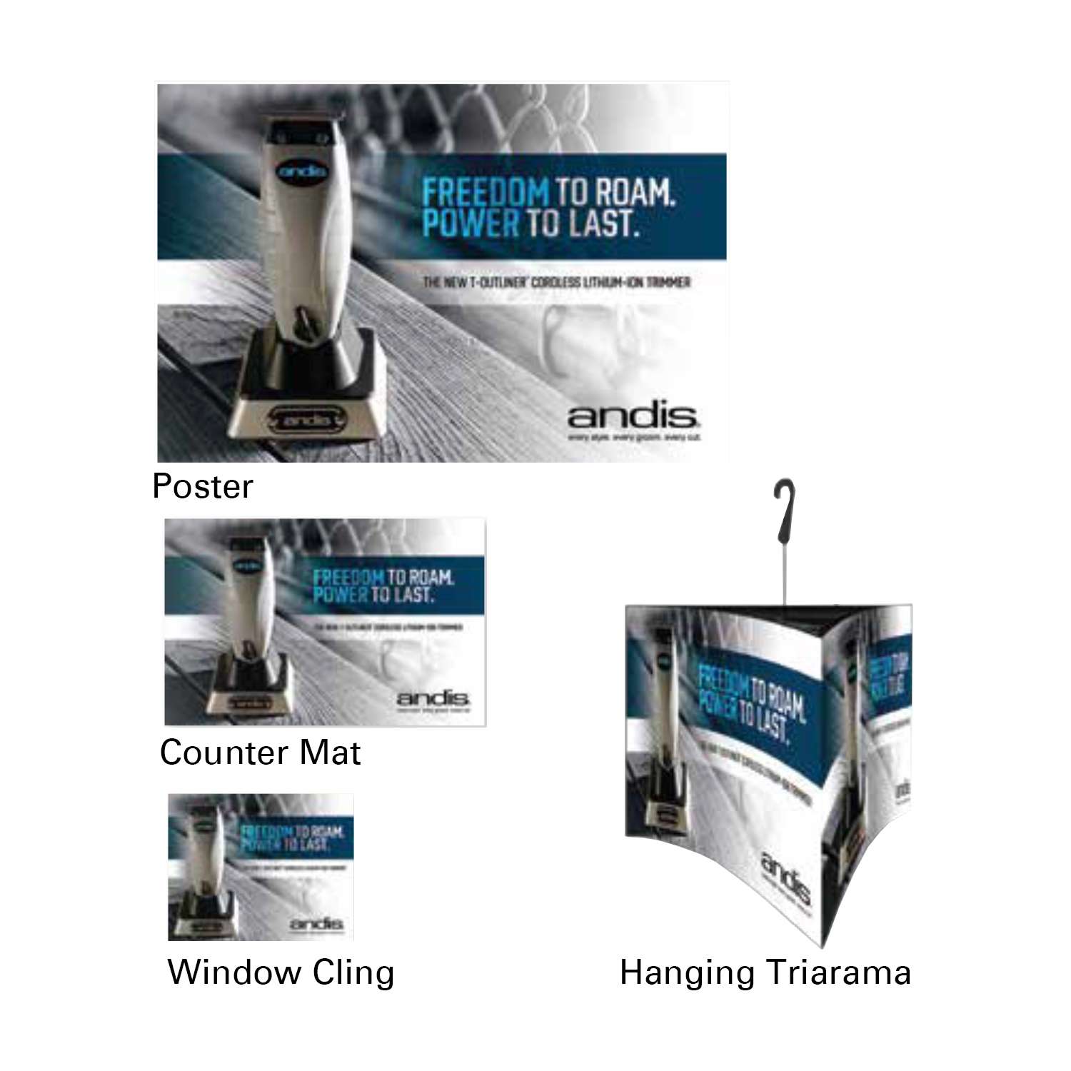 ANDIS SIGN KIT C/LESS T-OUT