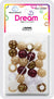 DREAM BEAD DOTS 15MM  MIX BR 24P