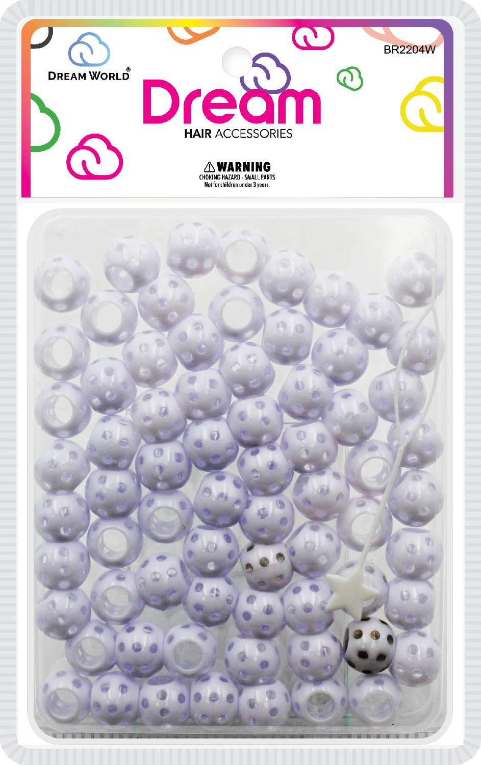 DREAM BEAD DOTS 15MM WHITE 70P