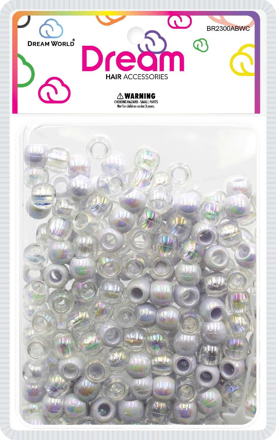 DREAM BEAD 12MM 200PC AB/WH/CLR