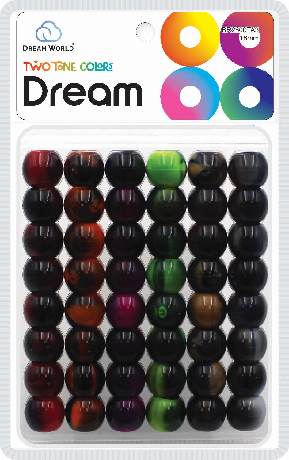DREAM BEAD 18MM TWO TONE 52PC