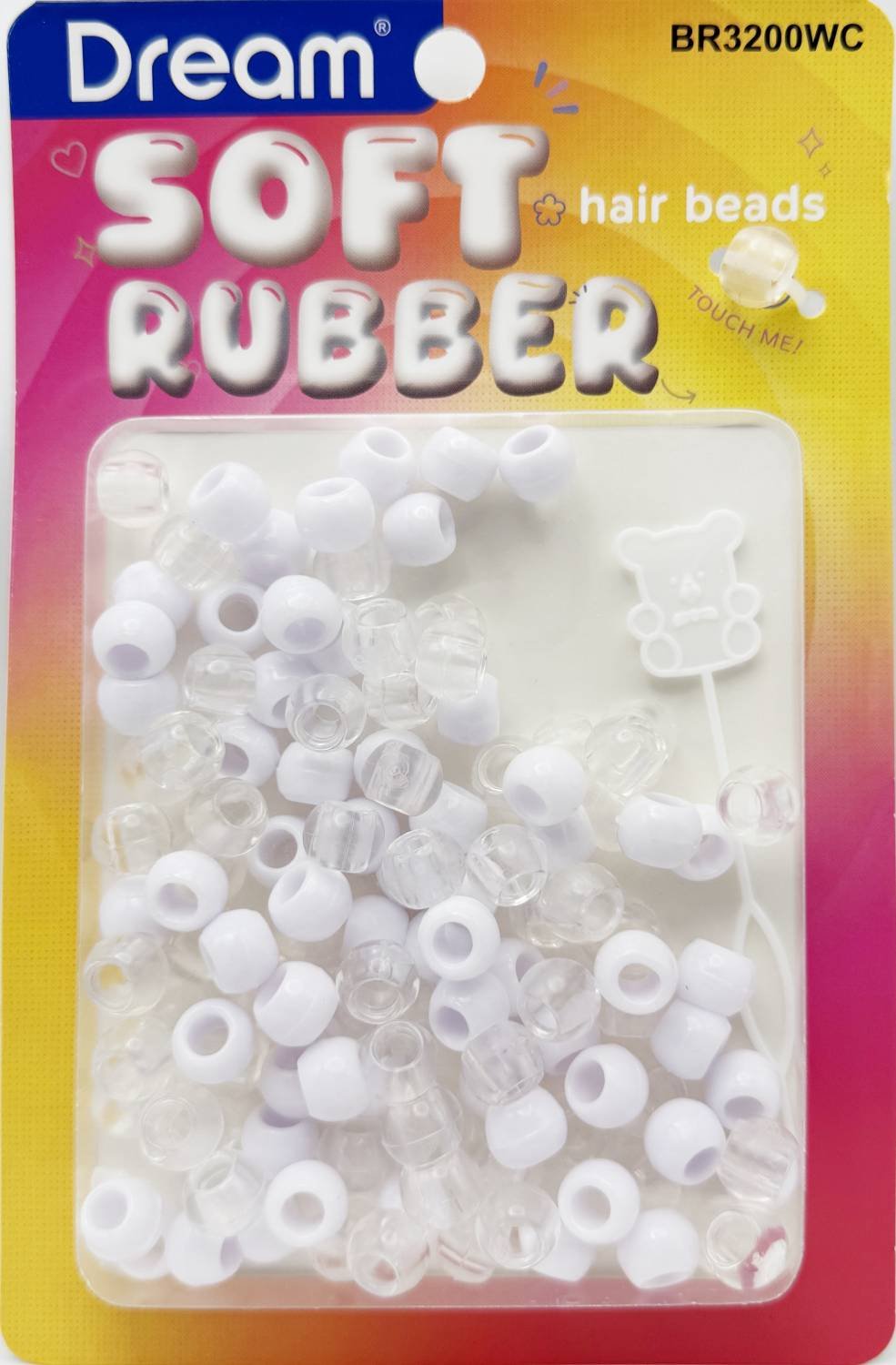 DREAM BEAD SOFT RUBBER WHITE/CLEA ASSORT