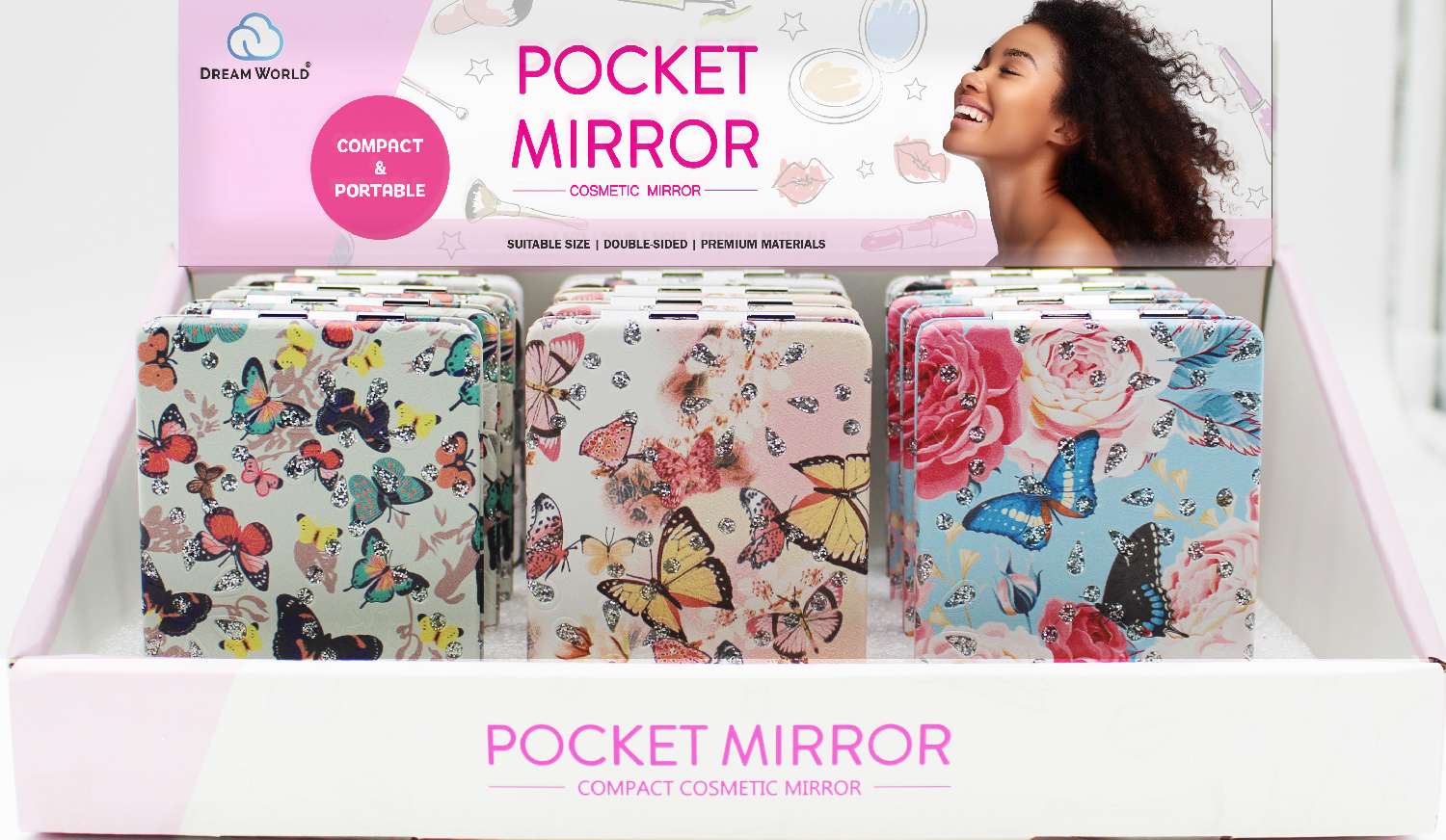 DREAM POCKET MIRROR WITH STONE