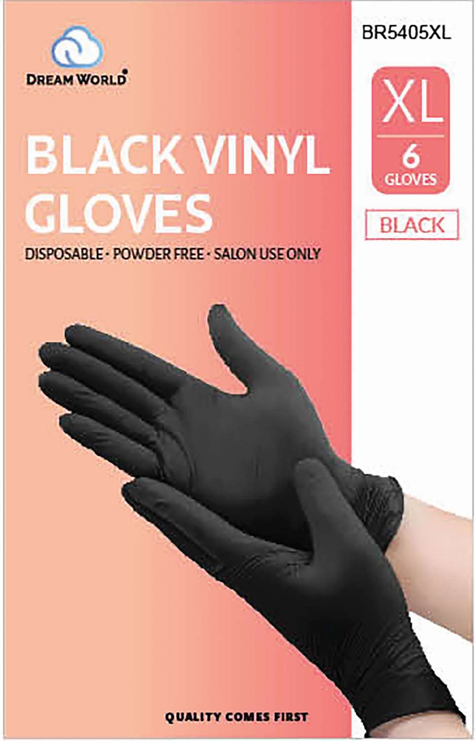 DREAM GLOVES VINYL 6PC/PKBLACK