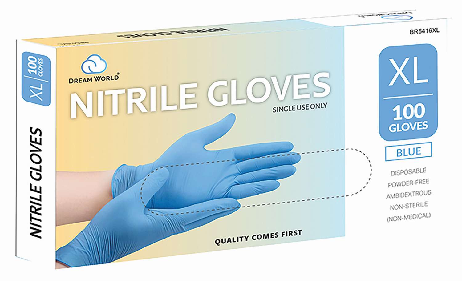 DREAM GLOVES NITRILE 100PC/BX BLUE