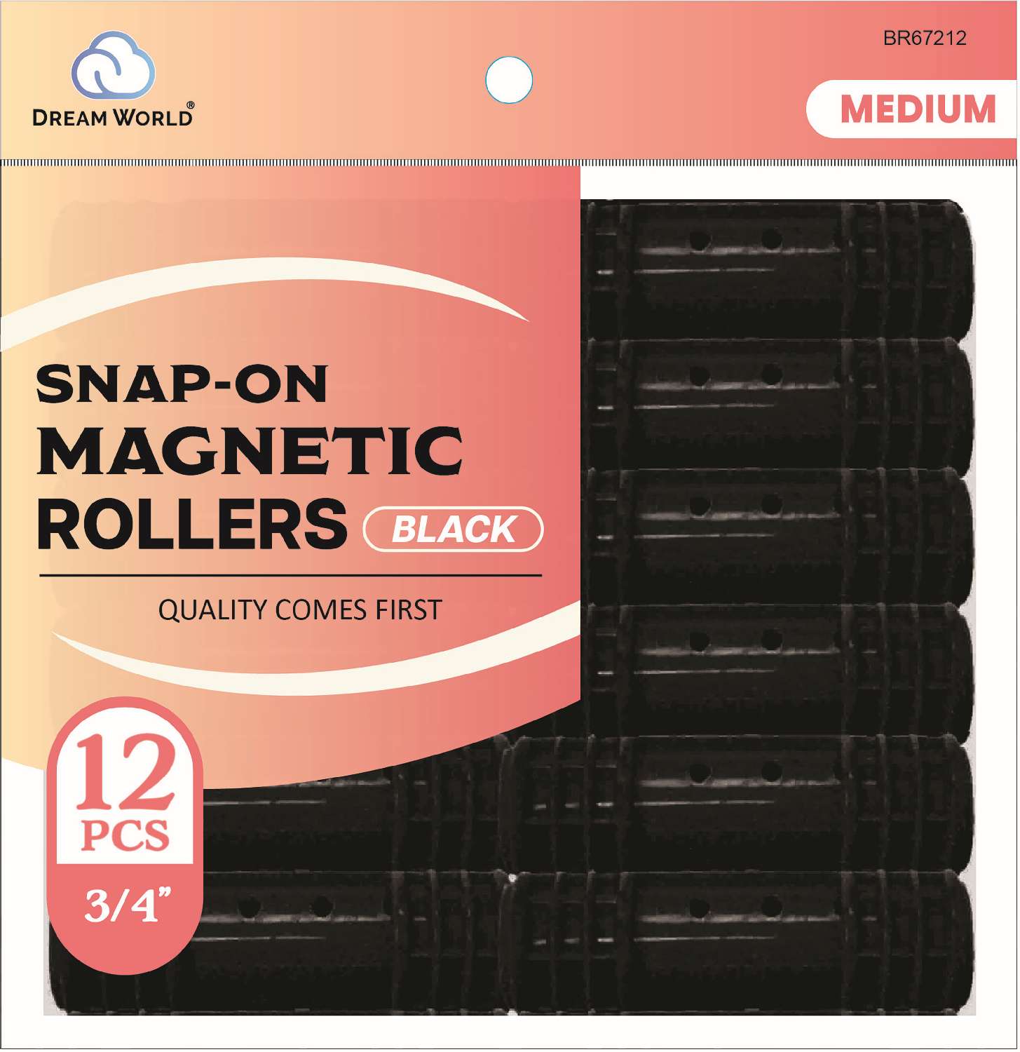 DREAM ROLLER S/ON MAG-BK 12CT MEDIUM