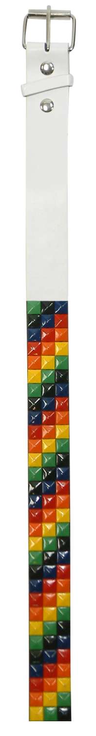 BRF BELT STUD WH/RAINBOW