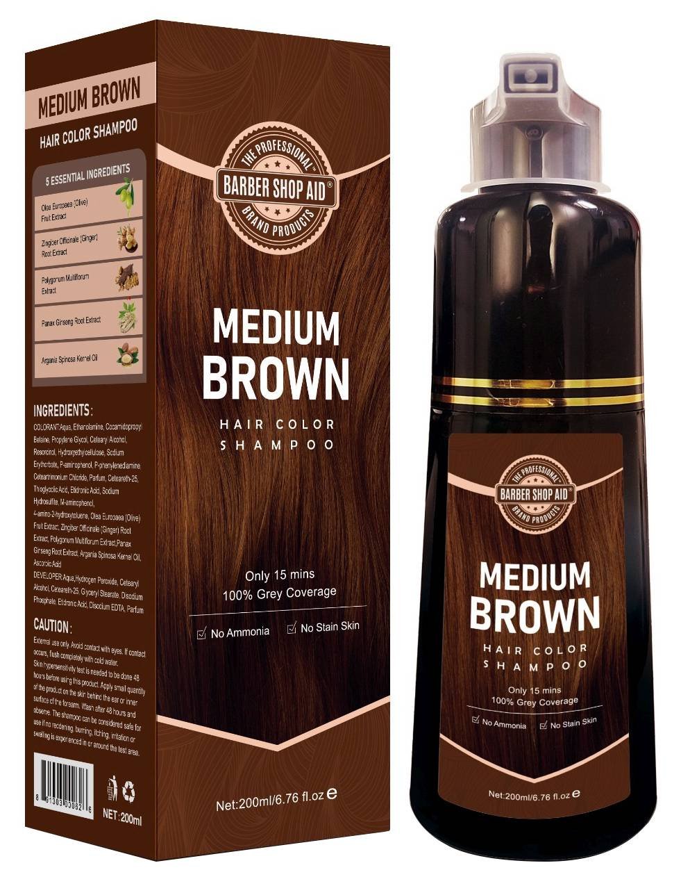 BARBER SHOP AID COLOR SHAMPOO [M/BROWN]