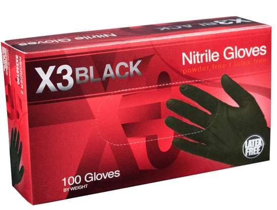 GLOVES NITRILE BLACK [XXLARGE]