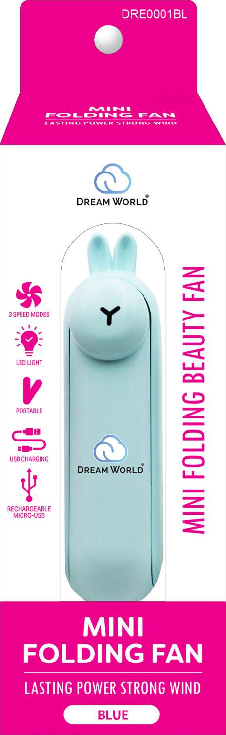 DREAM FAN MINI FOLDING LED BLUE