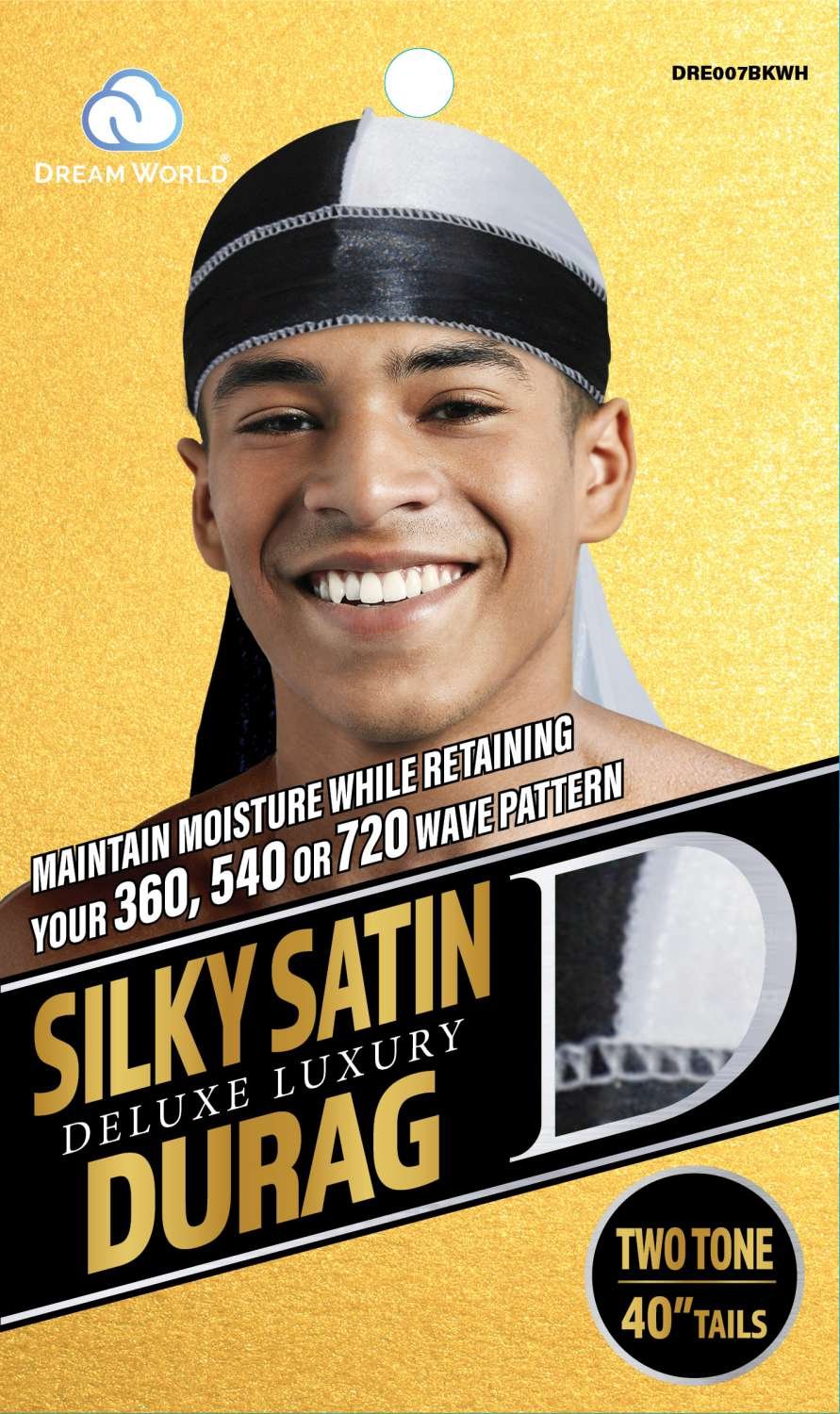 DREAM M-DURAG SMOOTH AND THICK 2 TONE BK/WH