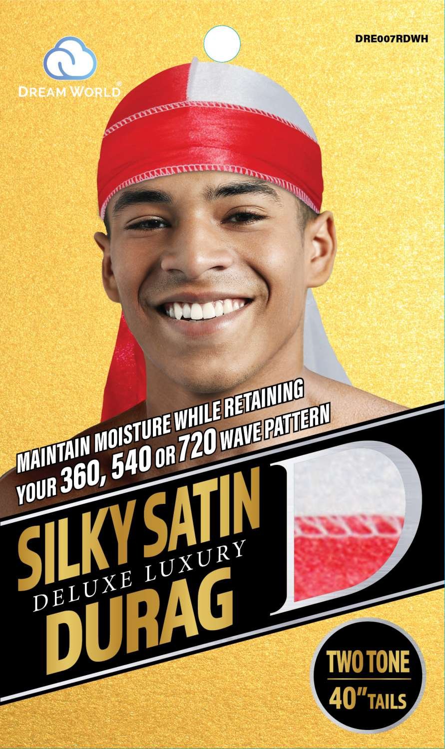 DREAM M-DURAG SMOOTH AND THICK 2 TONE RD/WH