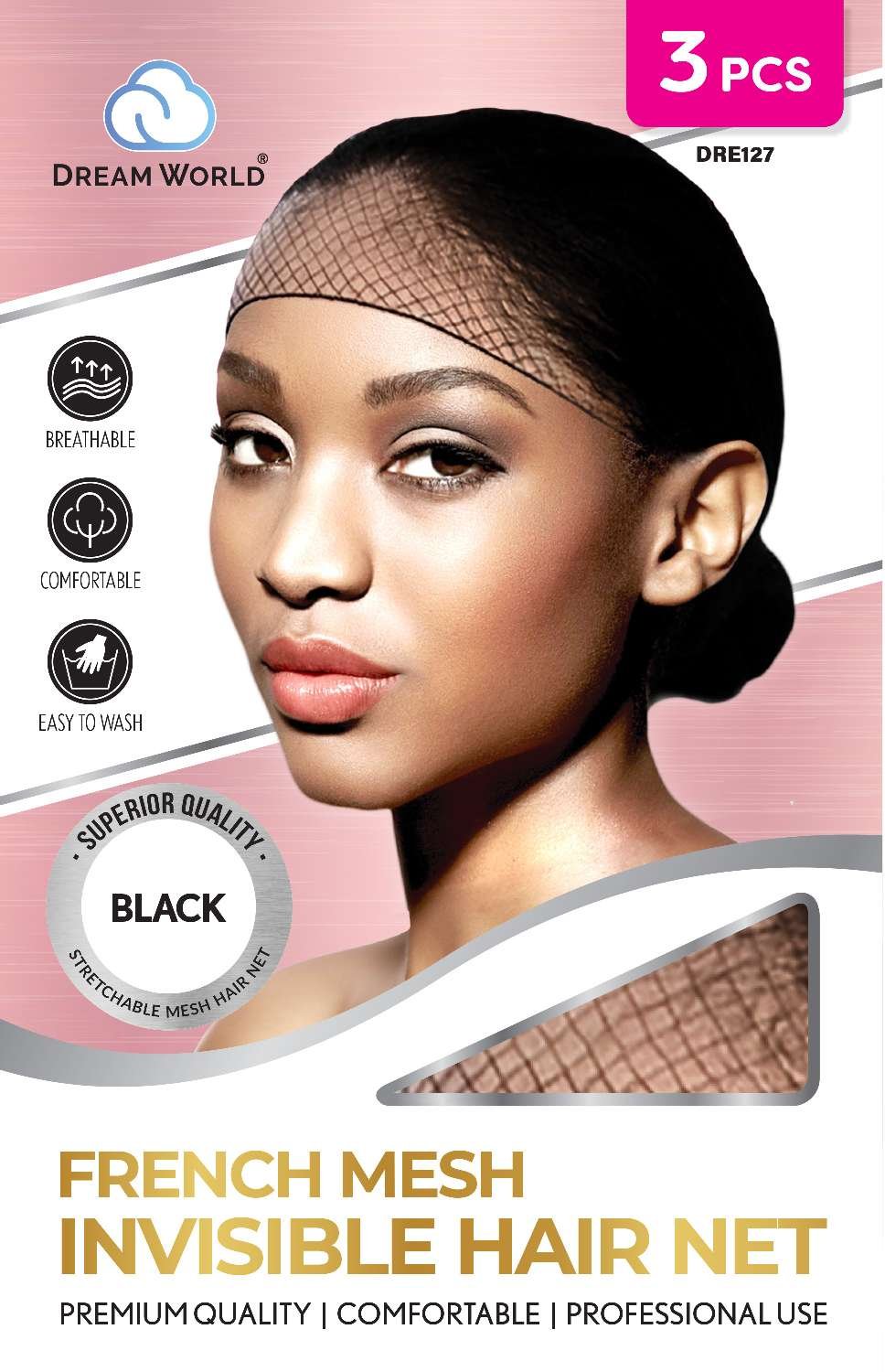 DREAM W-MESH NET F/INV (3PC] BLACK