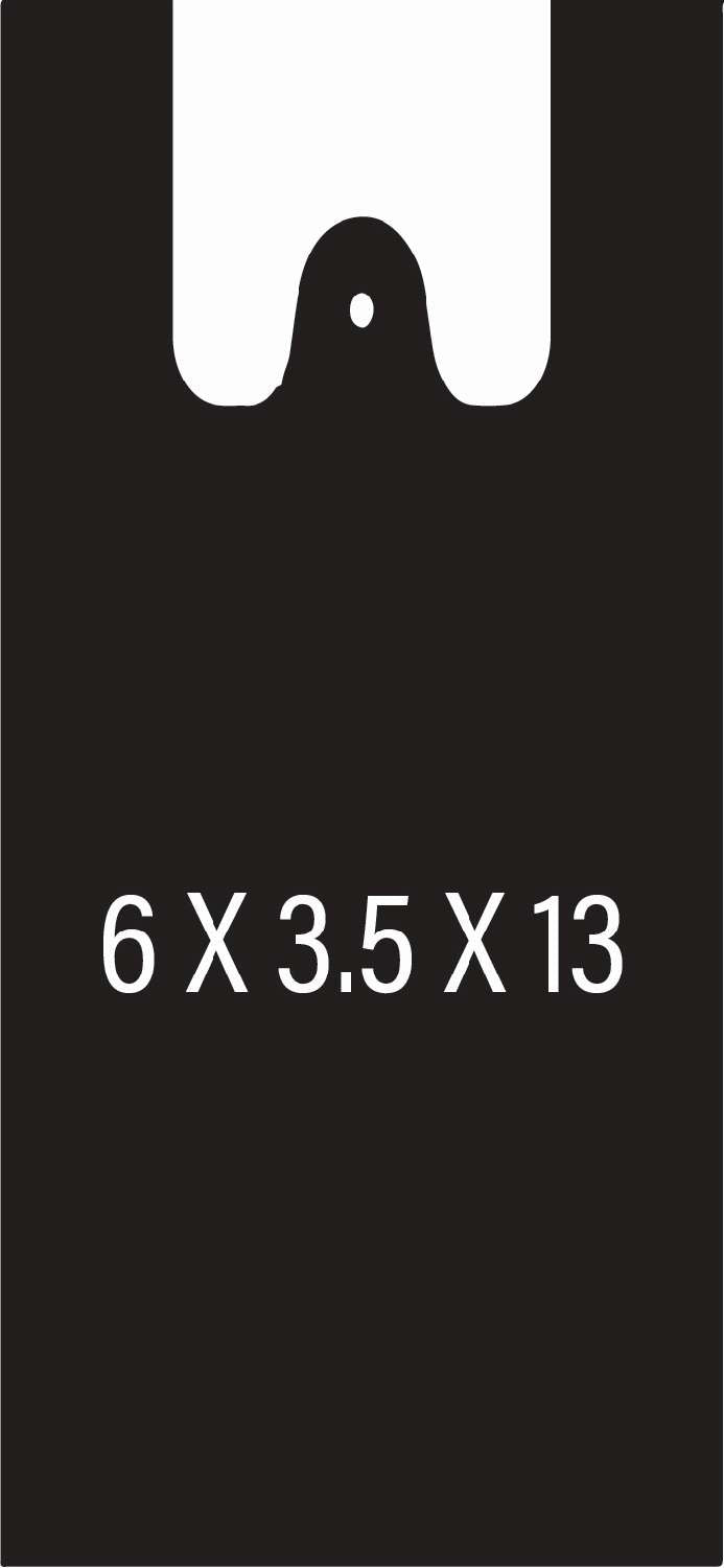 PLASTIC BAG BLACK 6X3.5X13-2000PC NEW