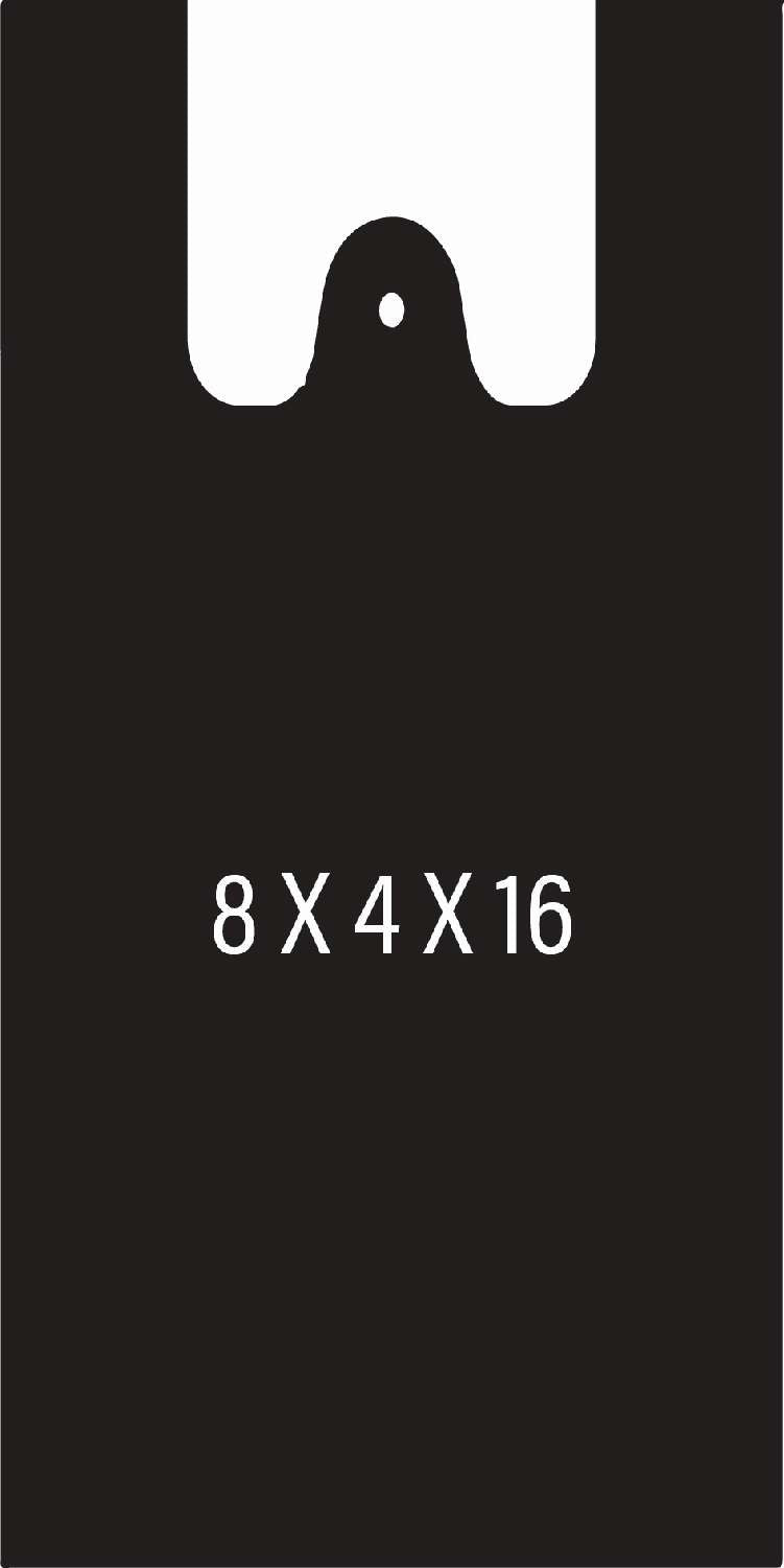 PLASTIC BAG BLACK 8X4X16-1500PC NEW