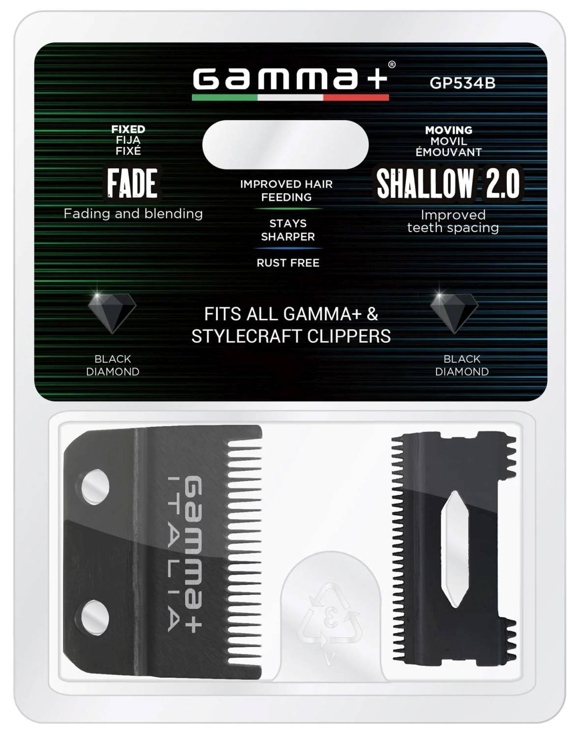 GAMMA+ BLADE CLIPPER FAPER [BLACK] SHALLOW
