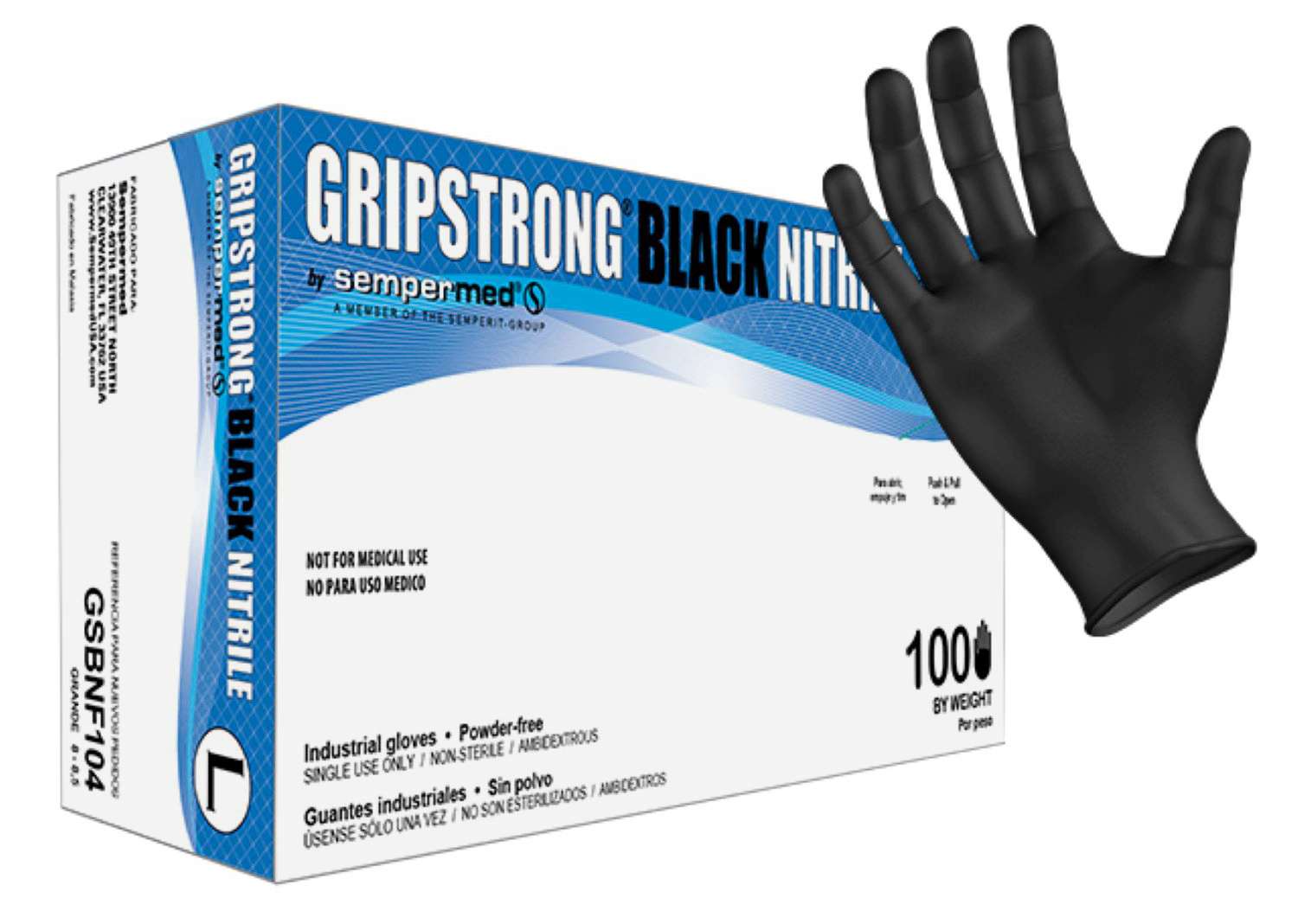 SEMPER NITRILE BLACK GLOVE [LARGE]