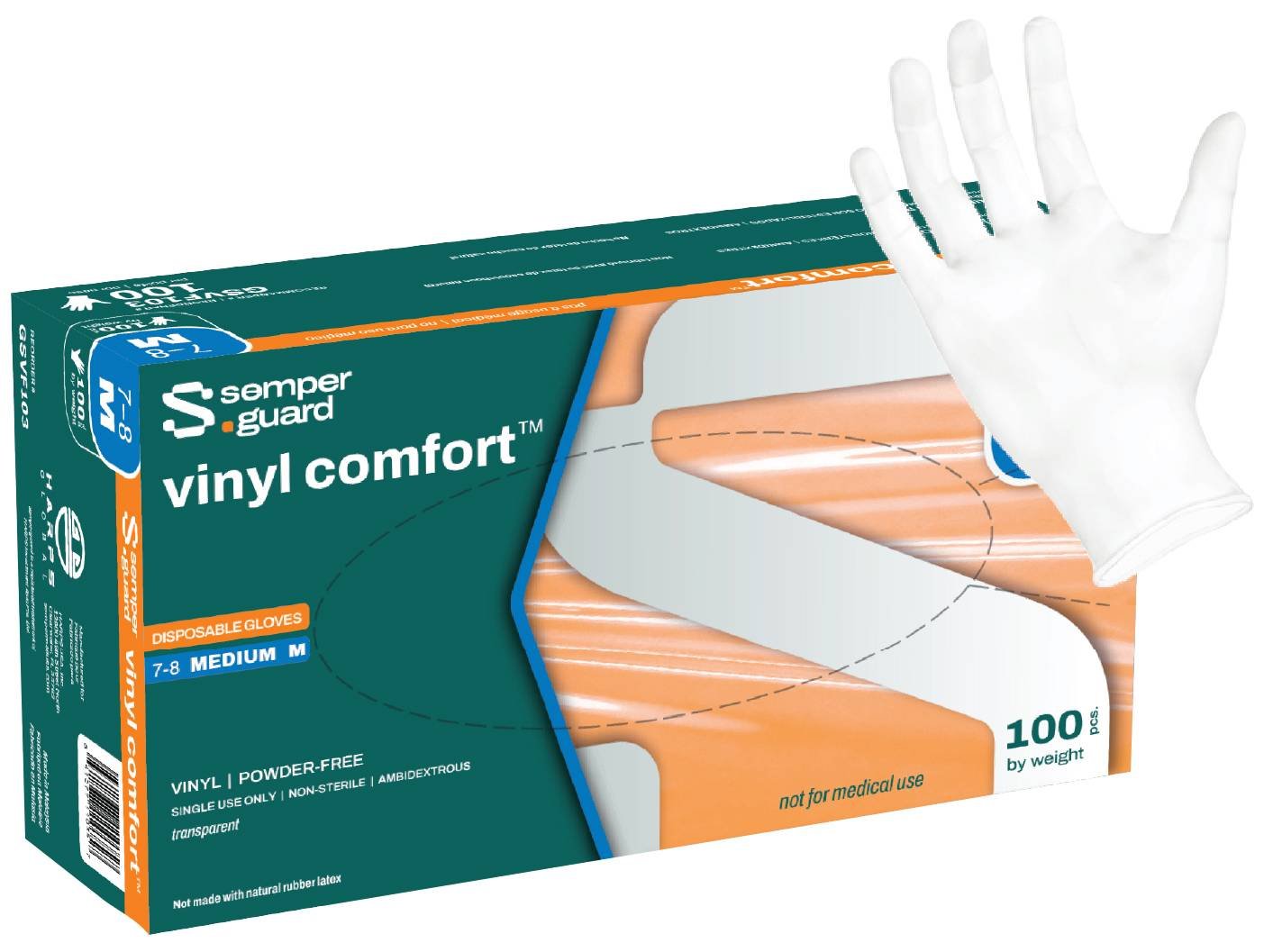 SEMPER VINYL P/FREE GLOVE [MEDIUM]