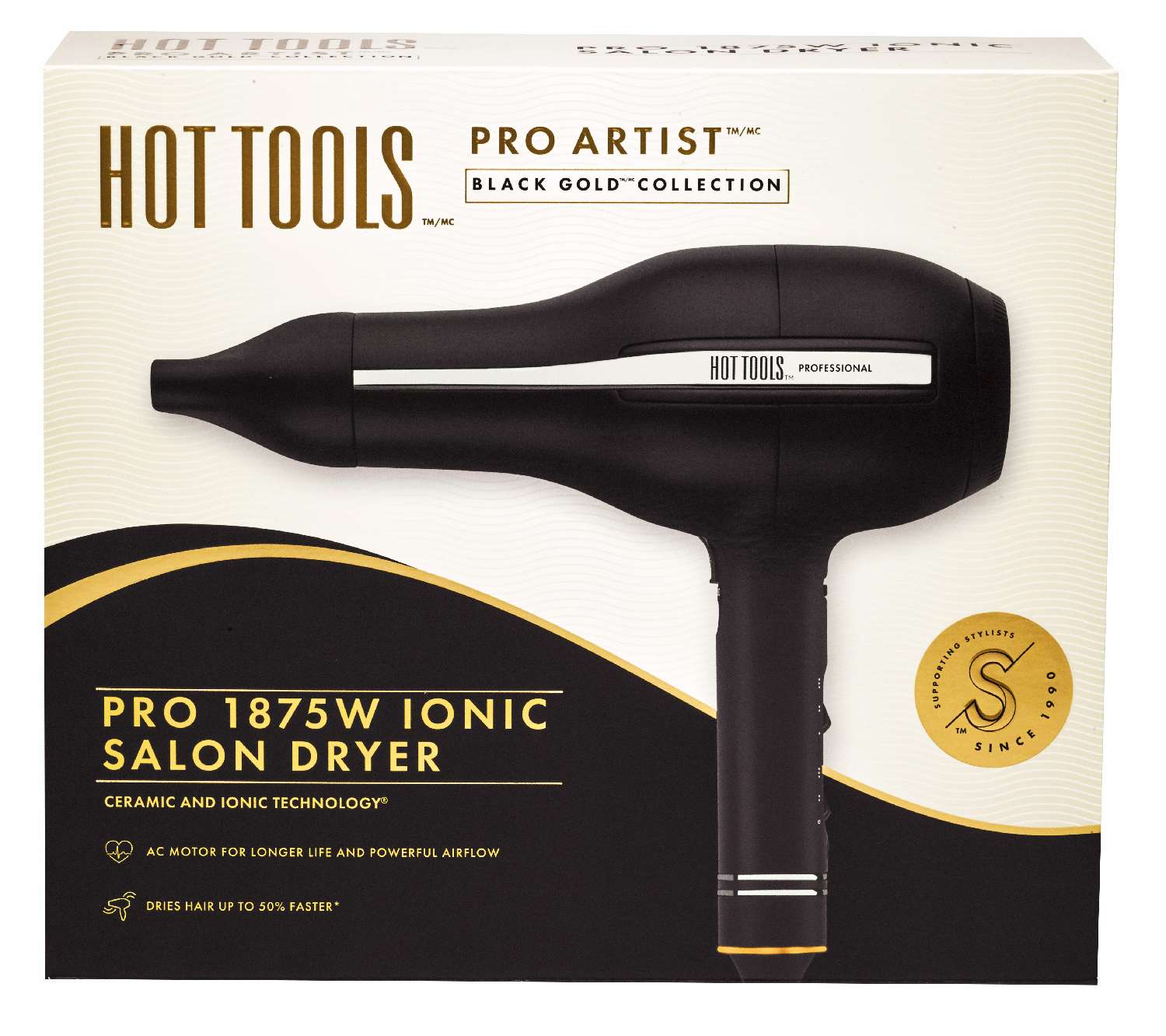 HOT TOOL BLACK GOLD DRYER IONIC SALON