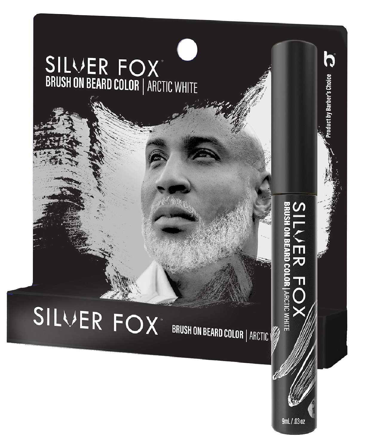BARBERS CHOICE SILVER FOX BRUSH ON BEARD