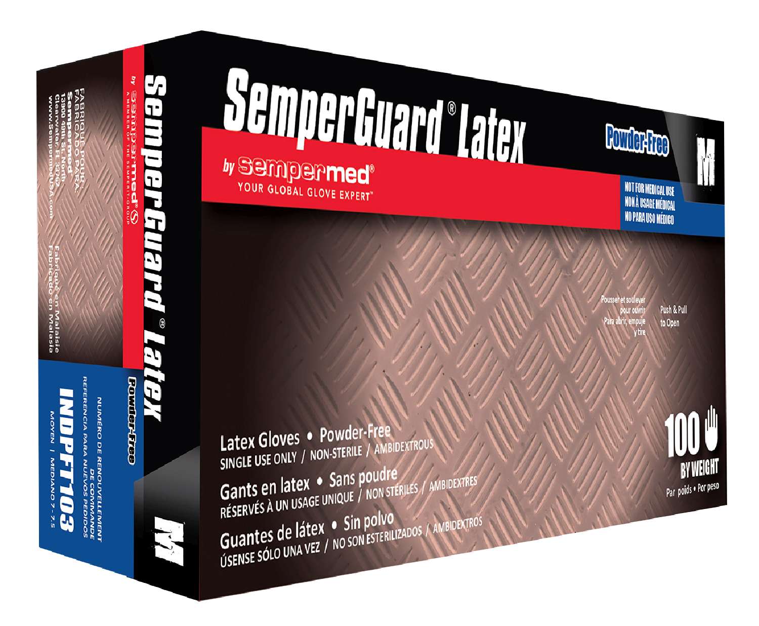 SEMPER LATEX P/FREE GLOVE [MEDIUM]