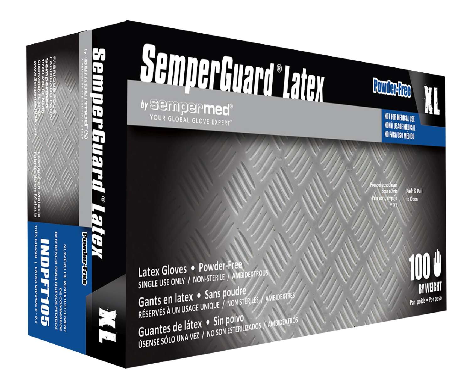 SEMPER LATEX P/FREE GLOVE [X-LARGE]