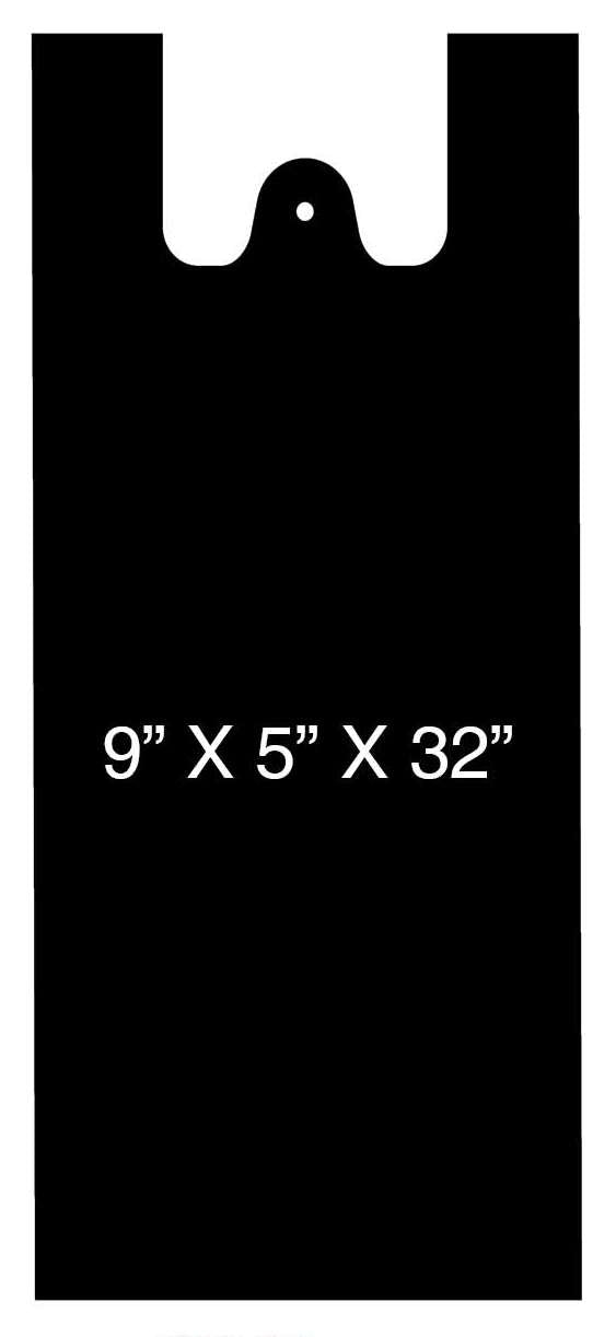 PLASTIC BAG BLACK-9X5X32-300PC