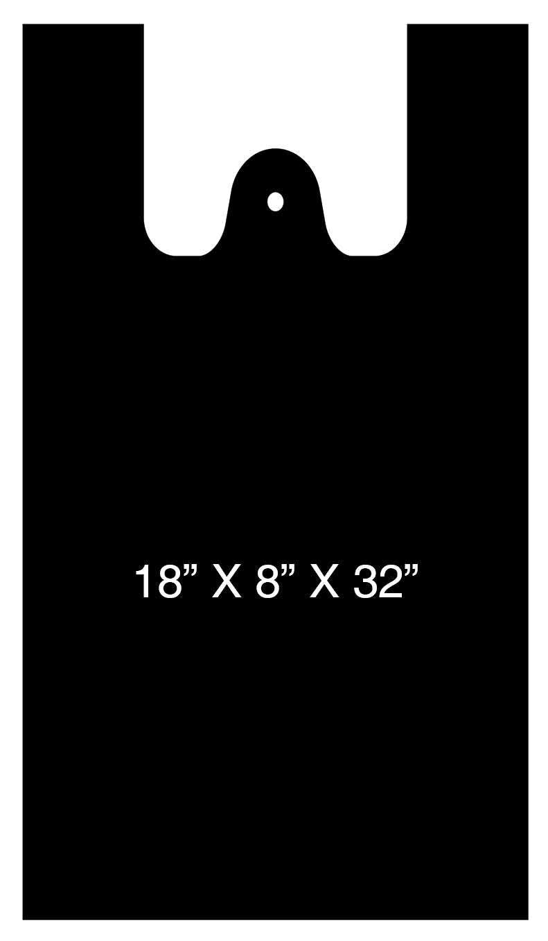 PLASTIC BAG BLACK-22X8X36-300PC