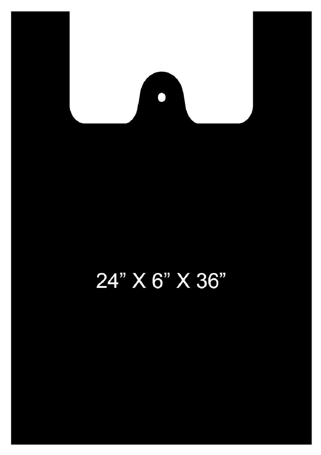 PLASTIC BAG BLACK-24X6X36-300PC