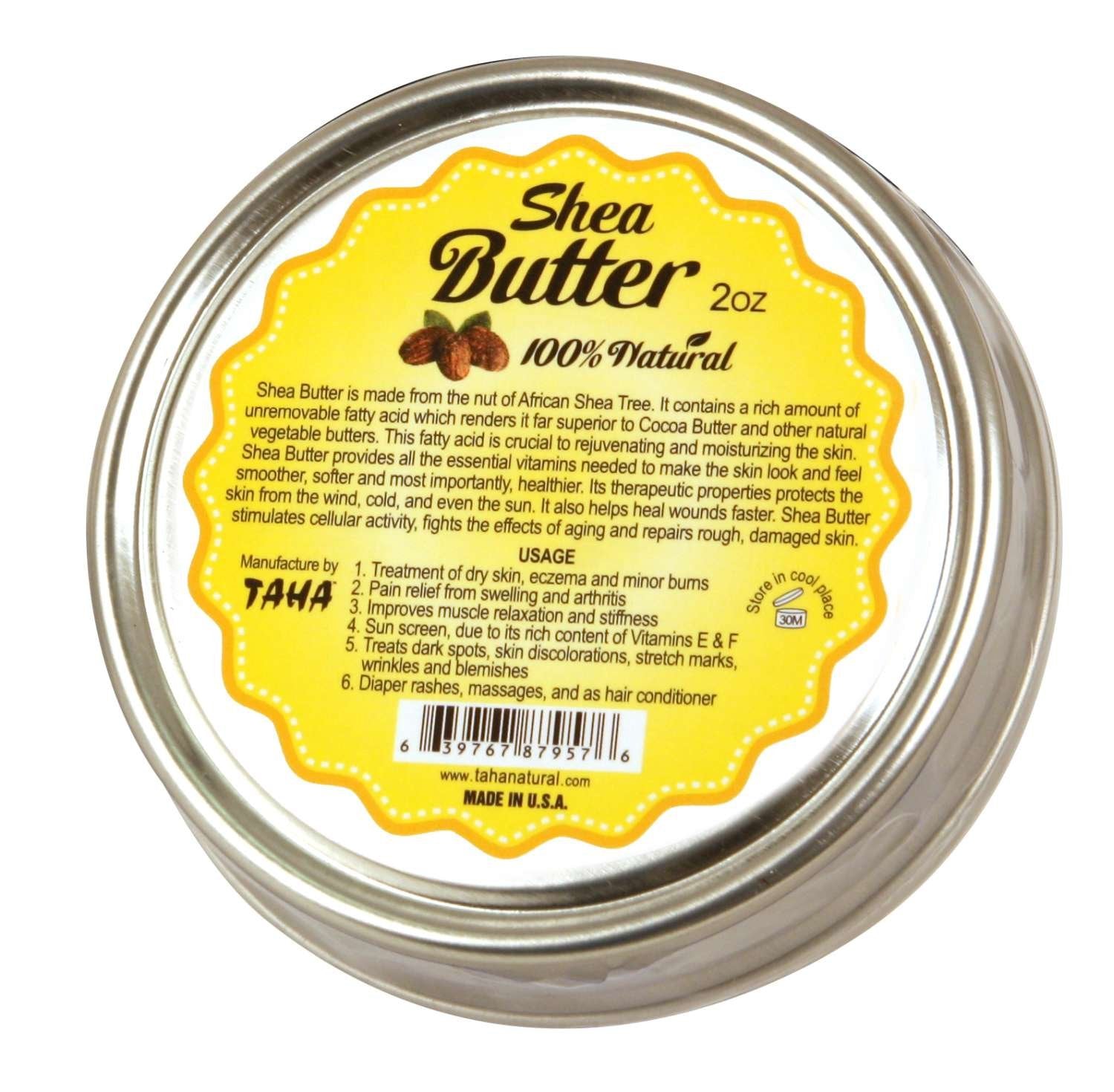 TAHA 100PERC SHEA BUUTER TIN CAN 2 OZ