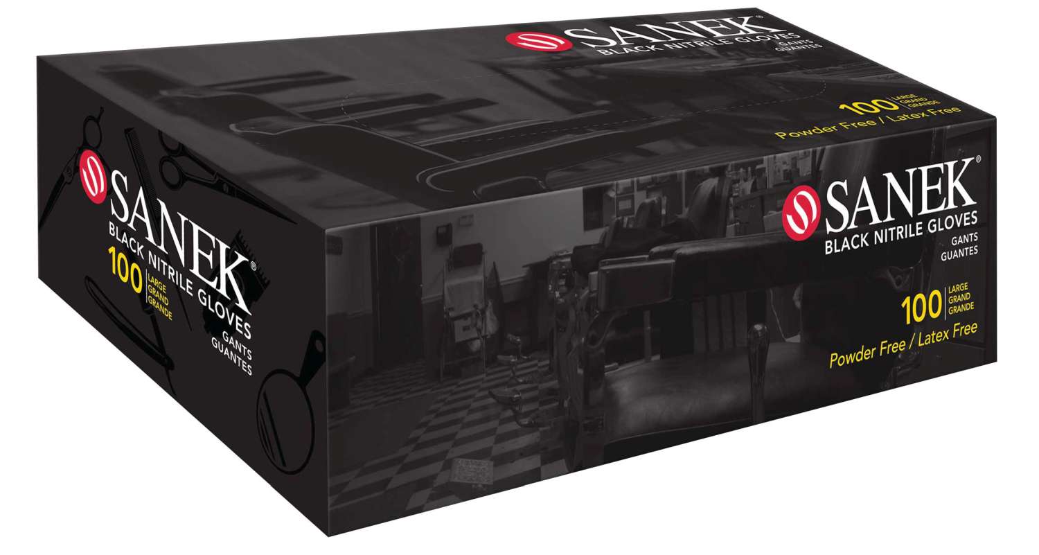 SANEK GLOVE BLACK NITRILE PF [SML]