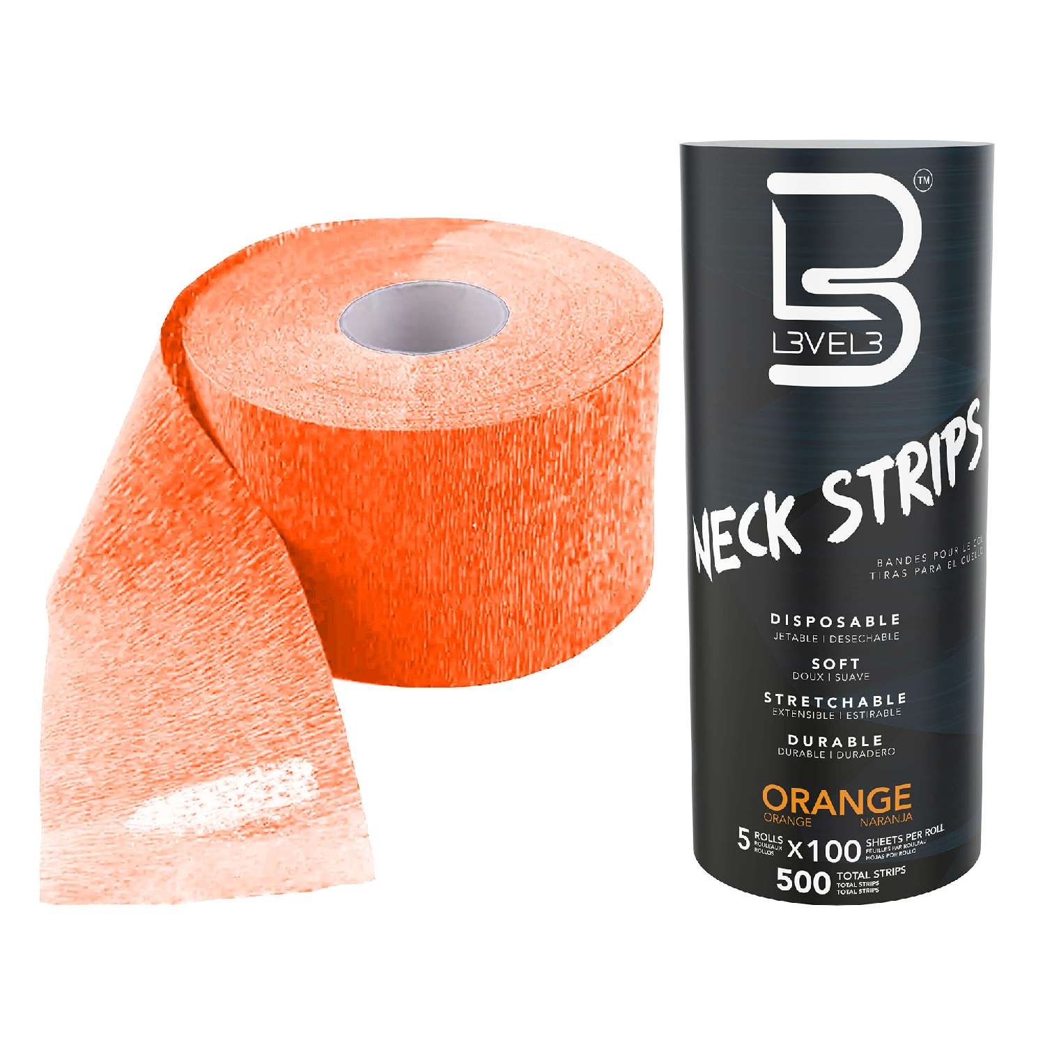 L3VEL3 5 ROLLS NECK PAPER 100PC [ORANGE]
