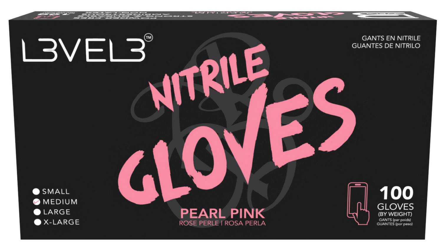 LEVEL3 NITRILE GLOVES PINK [MEDIUM]