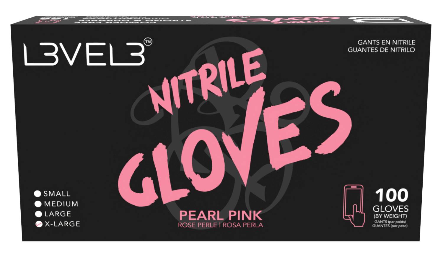 LEVEL3 NITRILE GLOVES PINK [X-LARGE]