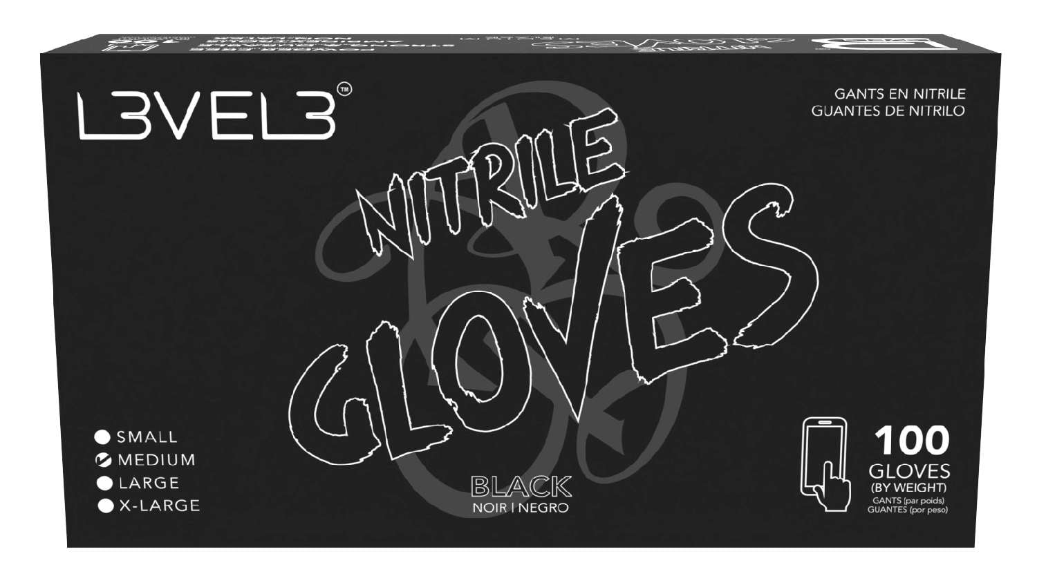 L3VEL3 NITRILE GLOVES BLACK [MEDIUM]