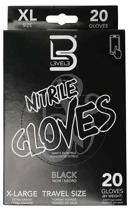 LEVEL3 NITRILE BLACK GLOVES [X-LARGE]
