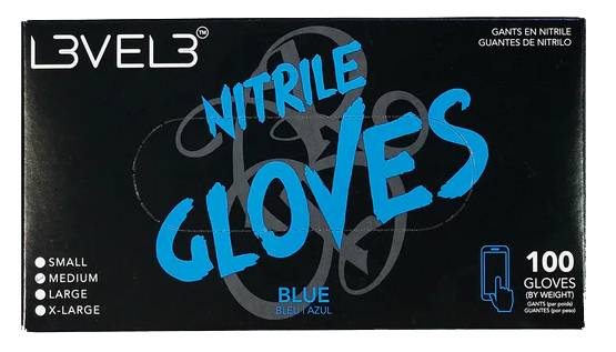 LEVEL3 NITRILE GLOVES BLUE [MEDIUM]