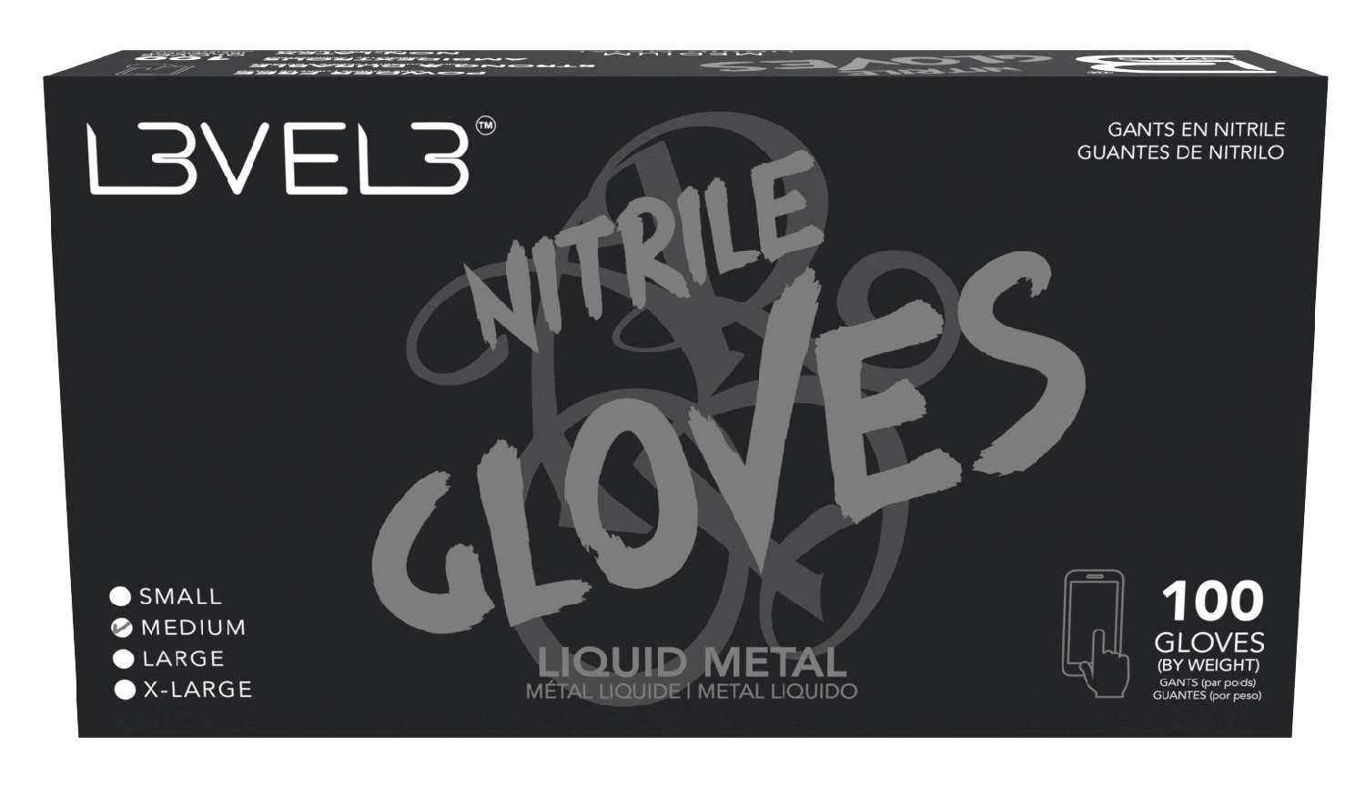 L3VEL3 NITRILE GLOVES METAL [MEDIUM]