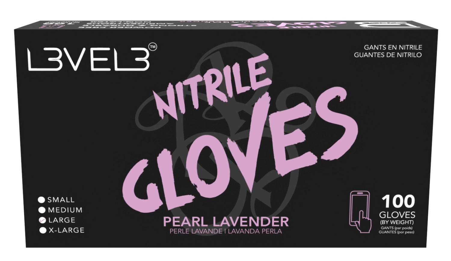 LEVEL3 NITRILE GLOVES LAVENDER [LARGE]
