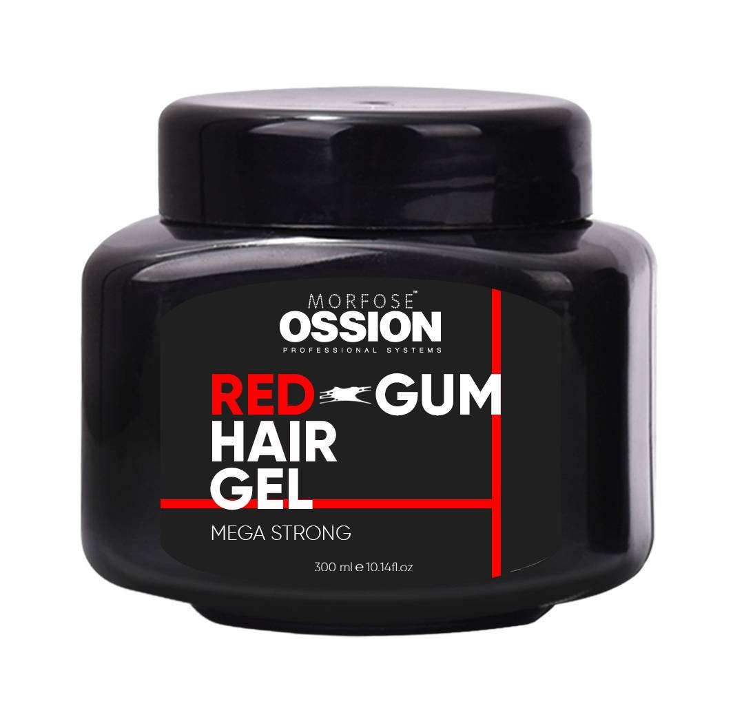 OSSION RED GUM HAIR GEL MEGA STRONG 10.14 OZ