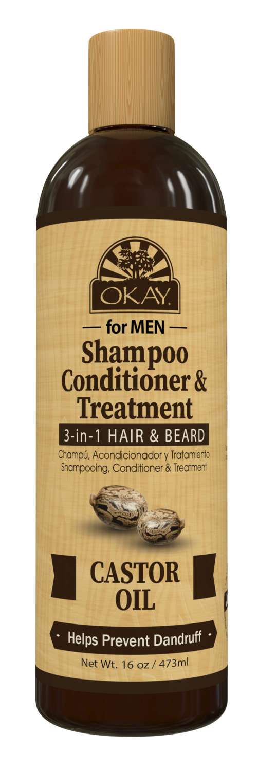 OKAY MEN CASTOR OIL HAIR/BEARD 3N1